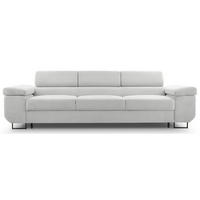 3-SITZER SOFA Capurso Hellbeige Cord - Ecru/Schwarz, Textil/Metall (274/90/98cm) - Selsey