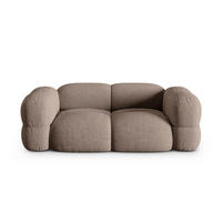 SOFA Loretto aus strukturiertem Stoff cappuccino 3 Sitzplätze - Cappuccino, Textil (100/68/210cm) - Cosmopolitan Design