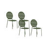 GARTENSTUHL stapelbar 4er-Set - Metall - Kaki - MONTEFARO von MYLIA - Grün, Metall (55.5/87.5/46.5cm) - Vente-Unique