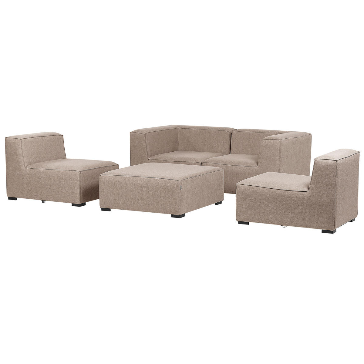 LOUNGE SET 4-Sitzer beige modular Arezzo - Beige, Textil - Beliani