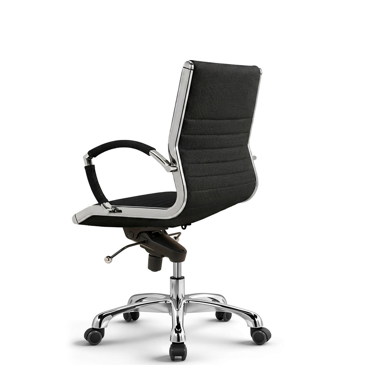 DREHSTUHL Montreal Stoff Schwarz – ergonomisch, 150 kg belastbar, Sitzhöhe 46-54cm - Schwarz, Textil/Metall (60/97/60cm) - Versee