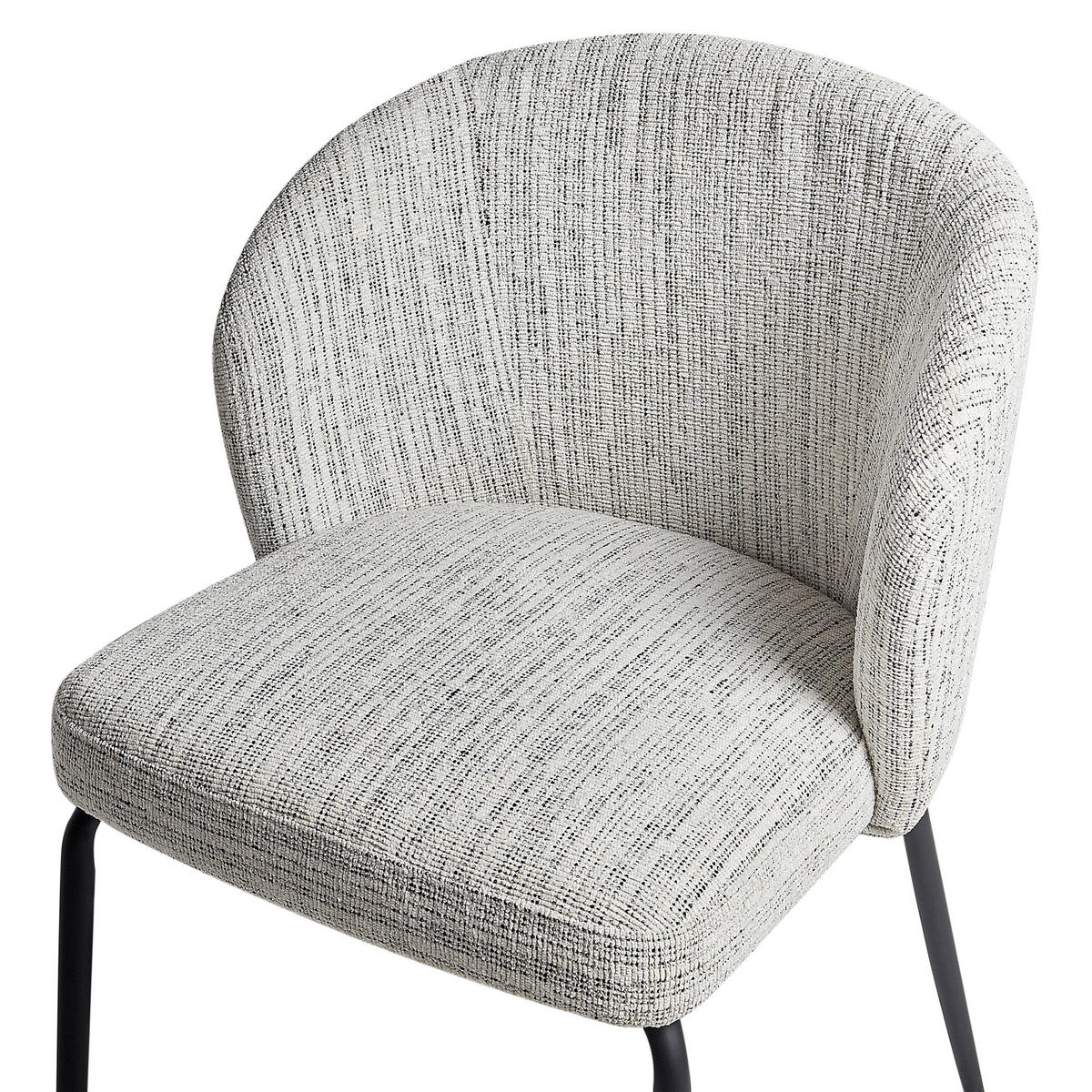 ESSZIMMERSTUHL 2er-Set Weiß/Schwarz Zana - Schwarz/Weiß, Textil (55/80/56cm) - Beliani