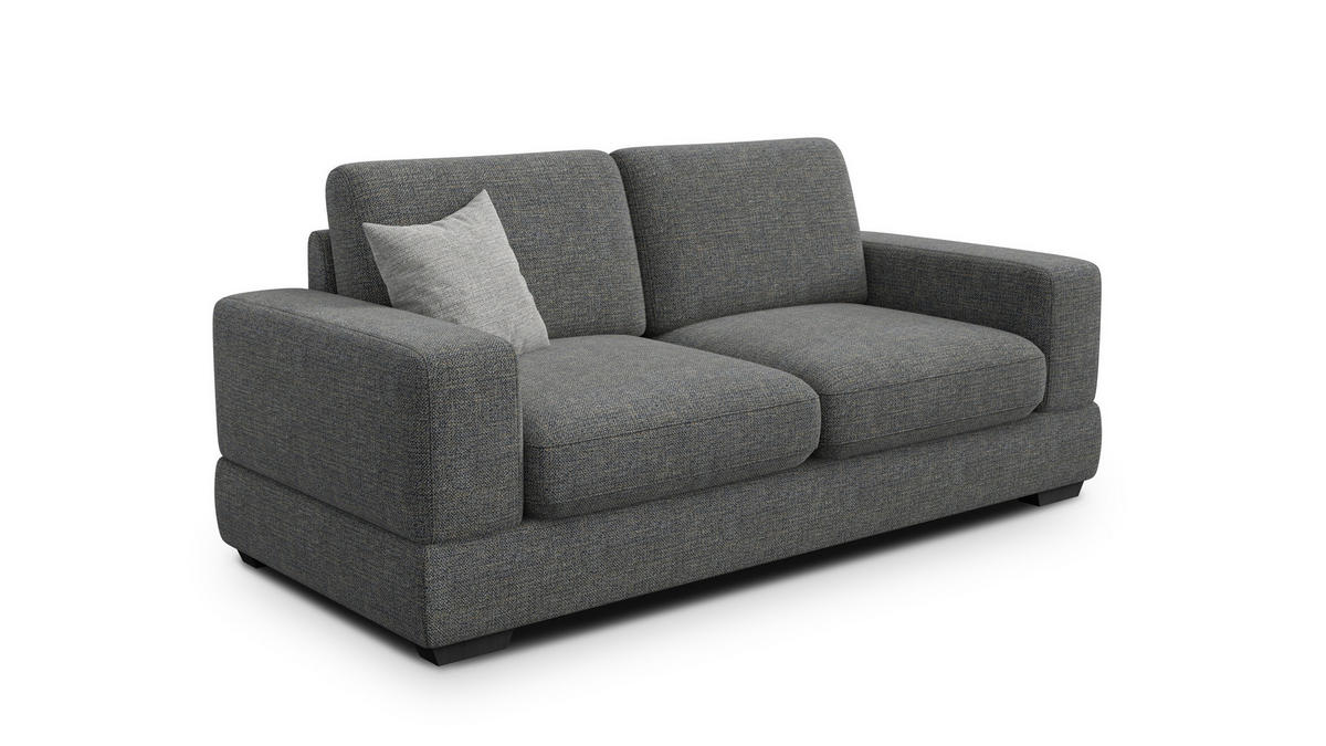 SOFA OTTO 3-Sitzer, anthracit - Schwarz/Grau, Holz/Textil (201/89/98cm) - Courtois Laville