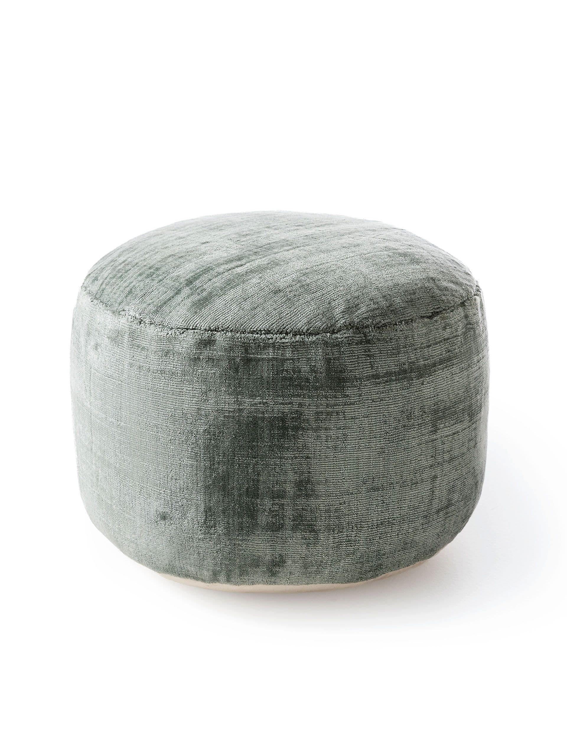 POUF Nova Hellgrün 55x55x30 cm - Hellgrün, Textil (55/30/55cm) - benuta Pure