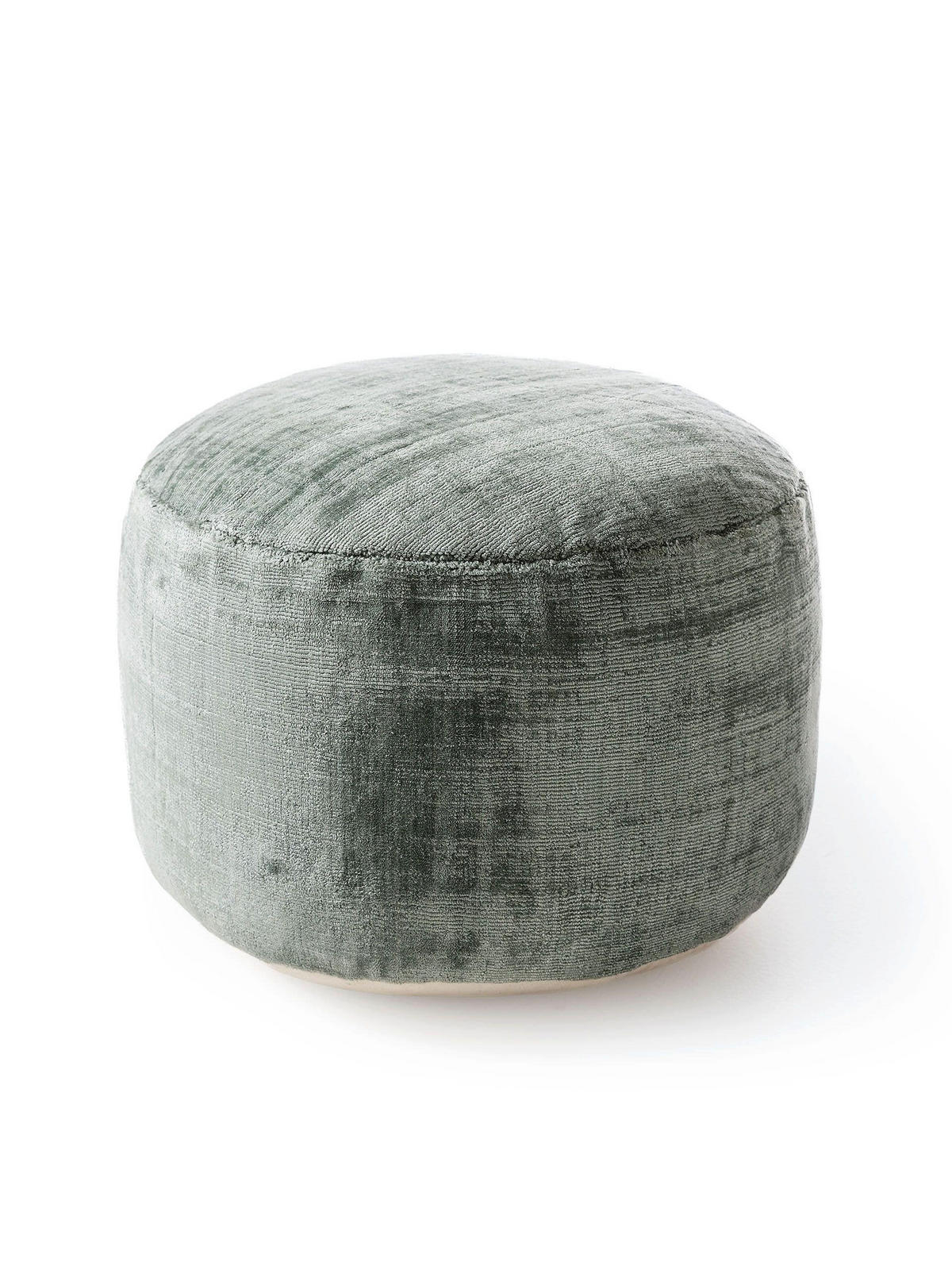 POUF Nova Hellgrün 55x55x30 cm - Hellgrün, Textil (55/30/55cm) - benuta Pure