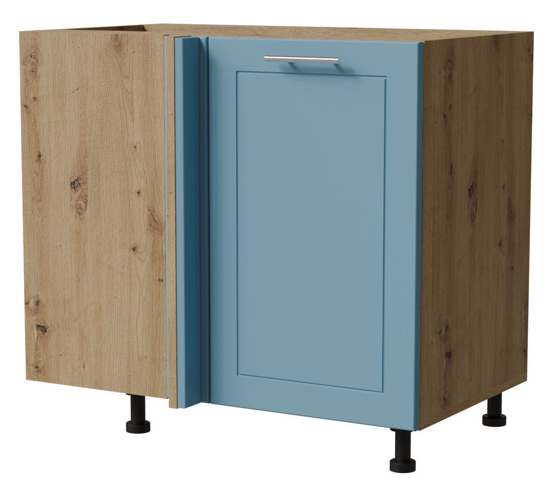 ECKVERBINDUNGSSCHRANK Bari D13U/90 Eiche Artisan / RAL 5024 pastellblau 90 / 50 / 82cm - Blau/Eiche Artisan, Holz/Holzwerkstoff (90/82/50cm) - Feldmann-Wohnen