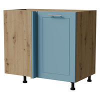 ECKVERBINDUNGSSCHRANK Bari D13U/90 Eiche Artisan / RAL 5024 pastellblau 90 / 50 / 82cm - Blau/Eiche Artisan, Holz/Holzwerkstoff (90/82/50cm) - Feldmann-Wohnen