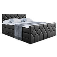 BOXSPRINGBETT CATOR-Z KING - 120x200 - H3/H4 - Schwarz Hochglanz - Schwarz Hochglanz, Holzwerkstoff (120/200cm) - ALTDECOR