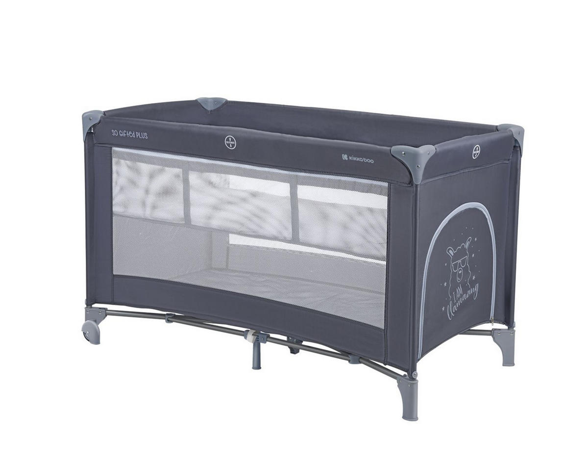 REISEBETT So Gifted Plus blau zwei Ebenen, Spielbogen, Wickelauflage, Räder - Blau, Kunststoff (60/120cm) - Kikka boo