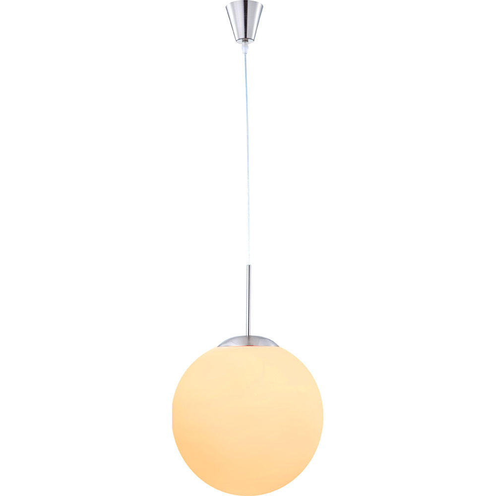 PENDELLEUCHTE Metall Glas Weiß matt - Weiß, Glas (25/25/180cm) - Globo Lighting