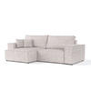 ECKSOFA CAVO mit Schlaffunktion Beige im Neve Stoff - Beige/Schwarz, Holz/Holzwerkstoff (255/148cm) - AltaBeds