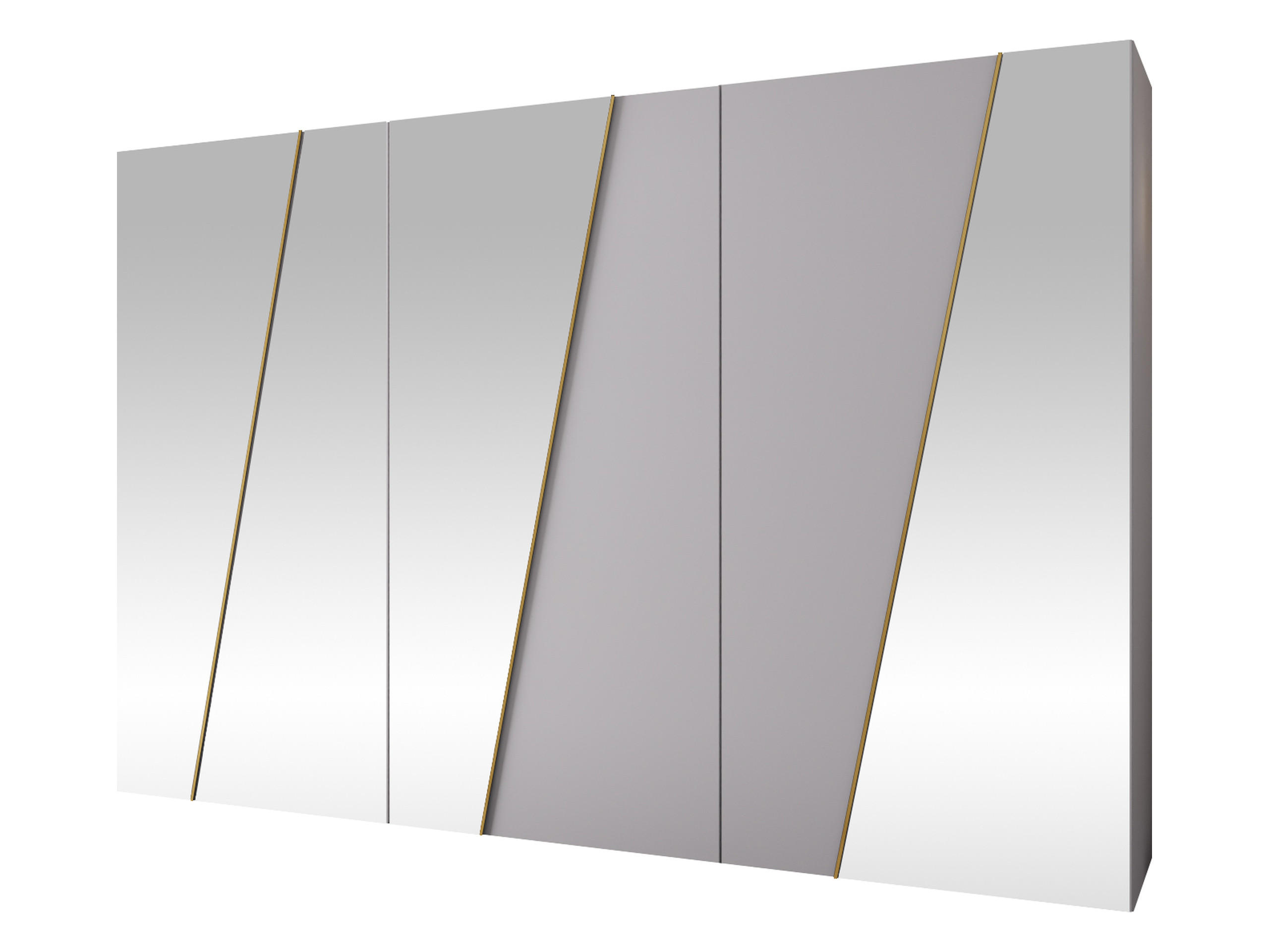 DREHTÜRENSCHRANK Zen 4L 300 cm - Goldfarben/Schwarz, Holzwerkstoff/Kunststoff (300/202/50cm) - MIRJAN24