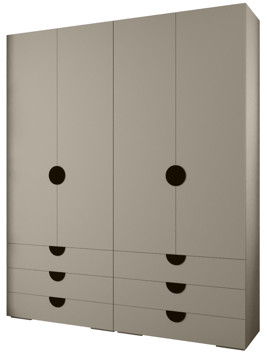 GARDEROBEN-SET 236,7/200/47 - Kaschmir/Schwarz, Holz/Kunststoff (200/236.7/47cm) - Abiks Möbel