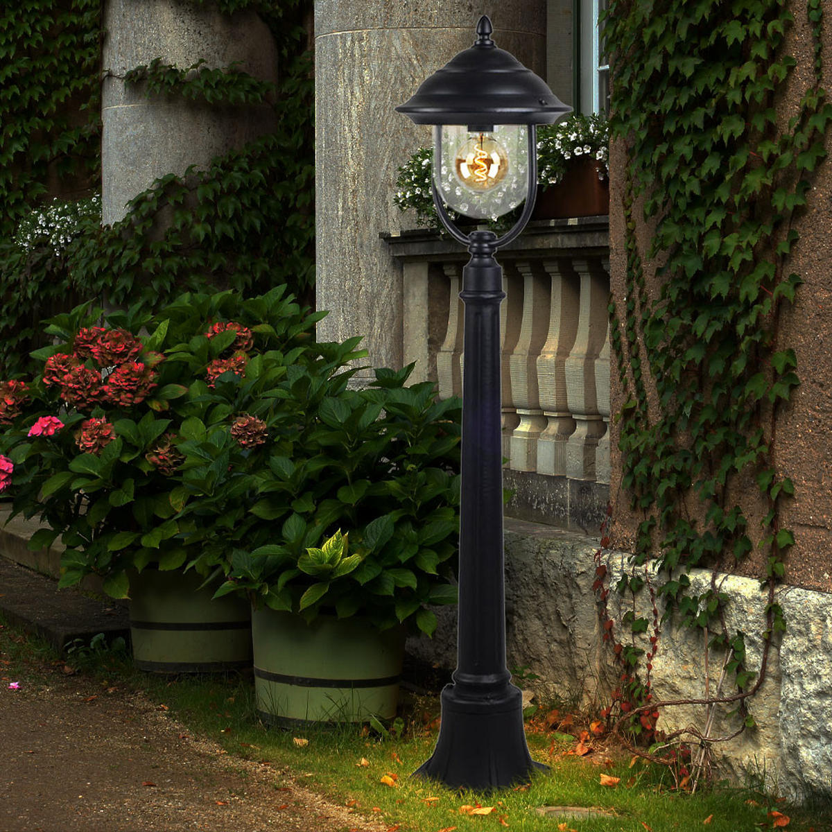 LED WEGELEUCHTE Alu Schwarz - Schwarz, Metall (25/111/111cm)