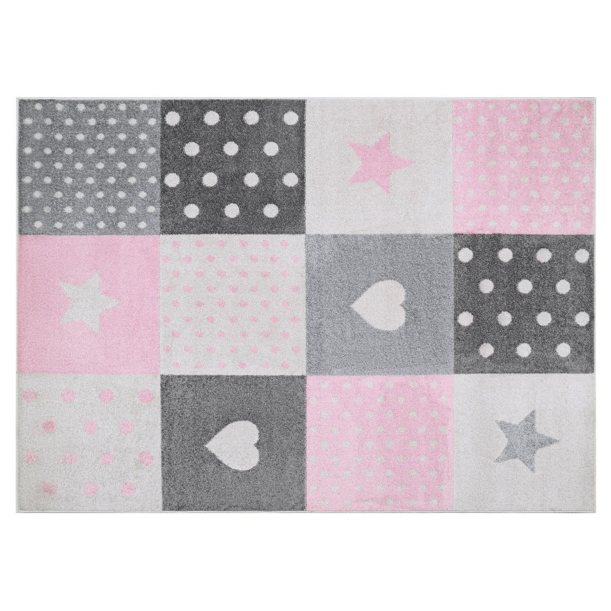 TEPPICH Weiß Pink 80/150 cm - Hellrosa/Weiß, Kunststoff (80/150cm) - Tapiso