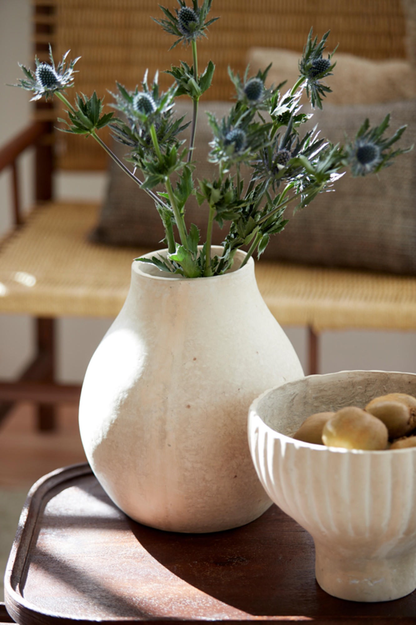VASE Norell Weiß Ø27/30 cm - Weiß, Papier (30cm) - Light & Living