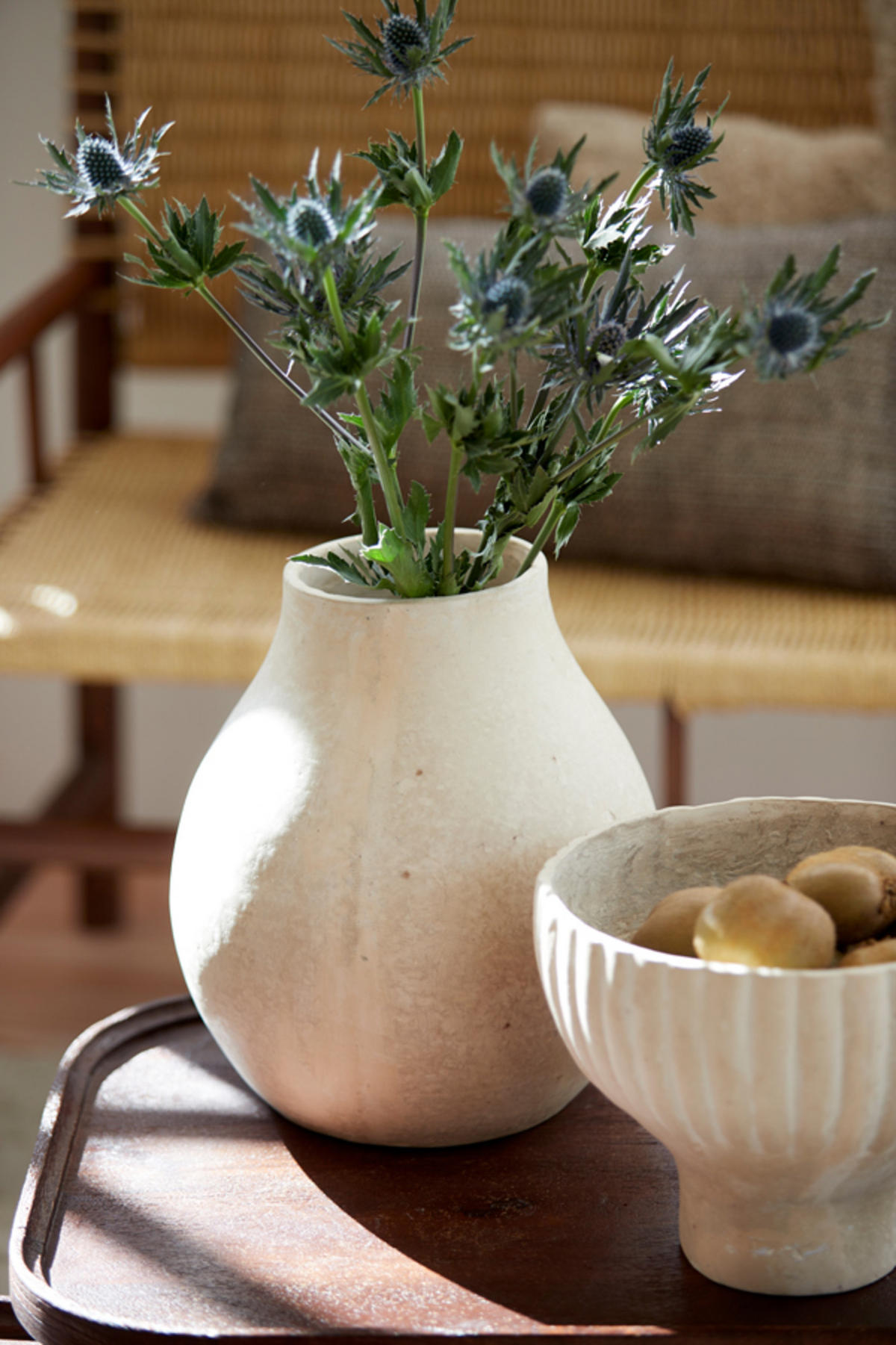 VASE Norell Weiß Ø27/30 cm - Weiß, Papier (30cm) - Light & Living