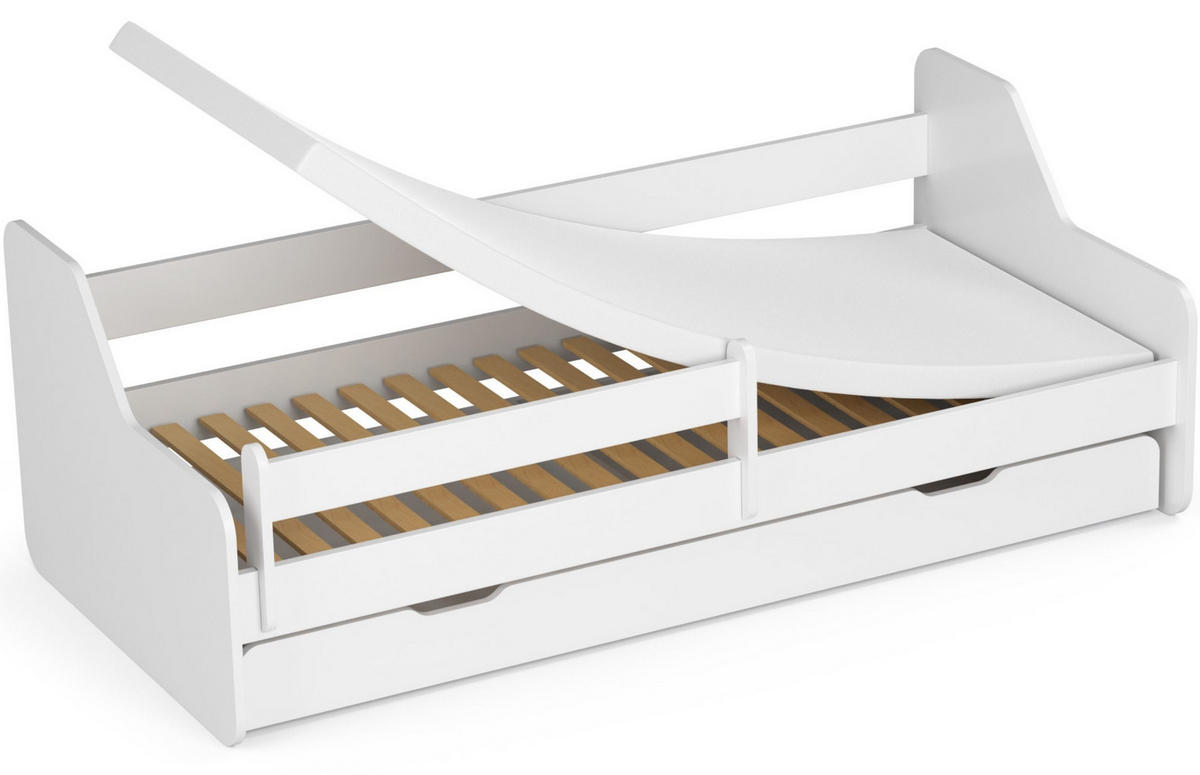KINDERBETT Weiß 65/90/180 - Weiß, Holzwerkstoff - RAUMHIRSCH FURNITURE