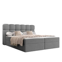 BOXBETT Softi 2 Boucle - H3 - Schwarz/Grau, Holz/Holzwerkstoff (160/200cm) - MIRJAN24