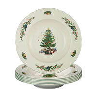 SUPPENTELLER Marieluise Weihnachten weiß-grün ø 23,2 cm 6er Set - Weiß/Grün, Keramik (23.2cm) - Seltmann Weiden