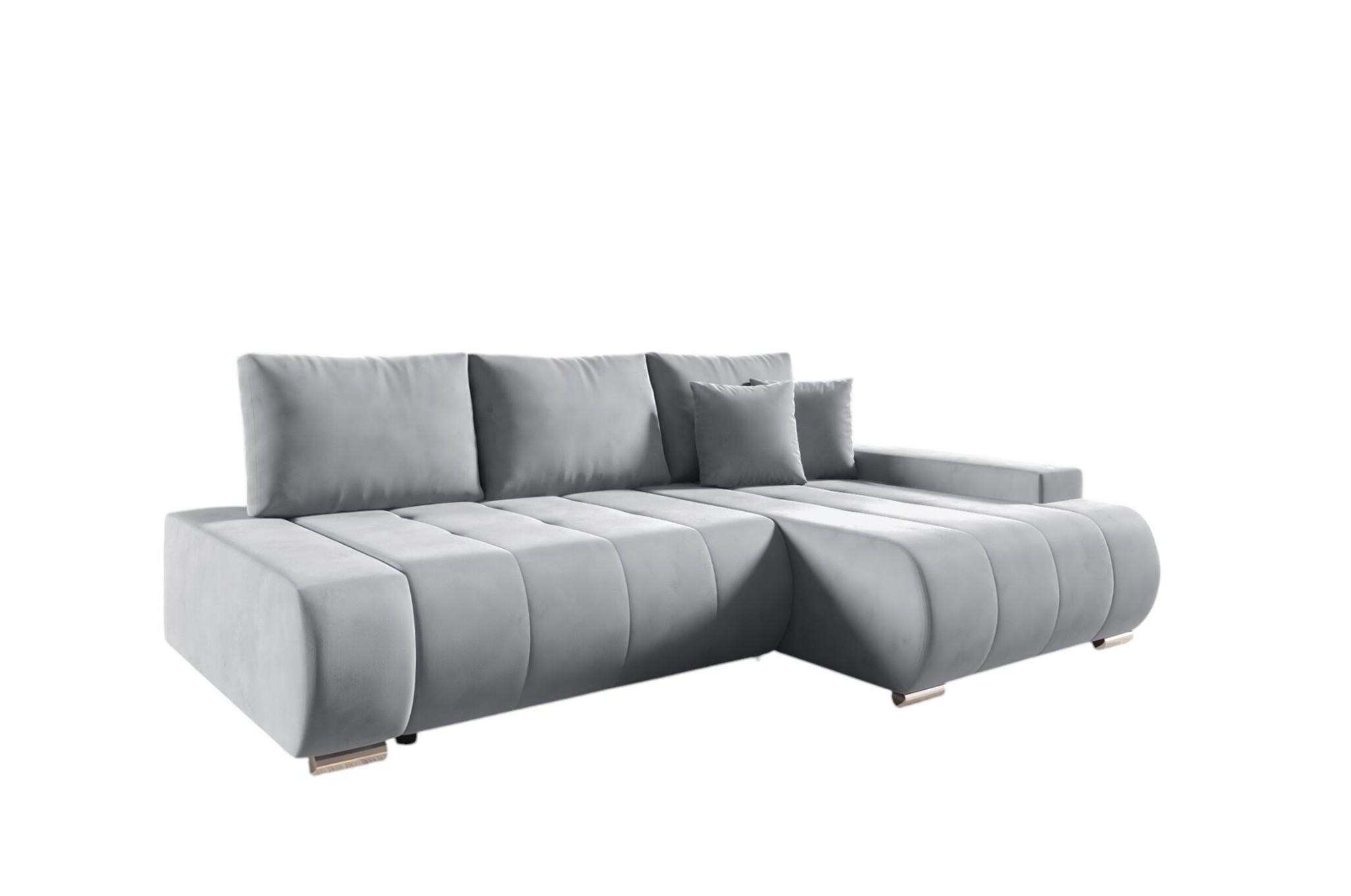 ECKSOFA Elmo - Hellgrau, Holzwerkstoff/Textil (227/153cm) - Fun Möbel