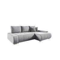ECKSOFA Elmo - Hellgrau, Holzwerkstoff/Textil (227/153cm) - Fun Möbel