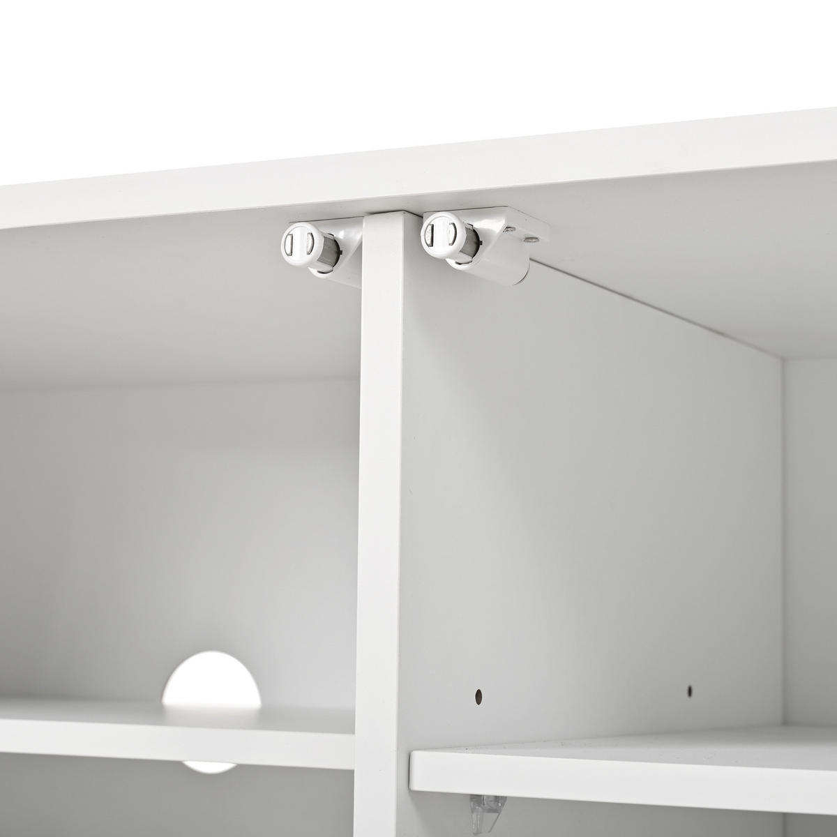 LOWBOARD in Weiß TV-Schrank mit Verstellbare Einlegeböden, B200/T40/HH47,5 - Weiß, Holzwerkstoff (200/47.5/40cm) - STILVORA