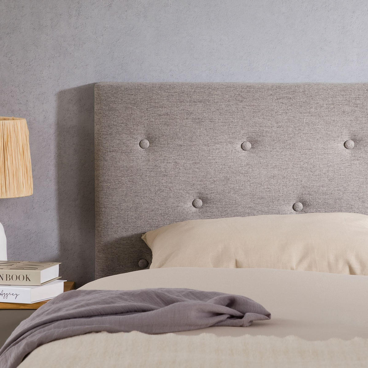 KOPFTEIL LULINE 160X190 CM - Grau, Textil (160/92/7cm) - IDIMEX
