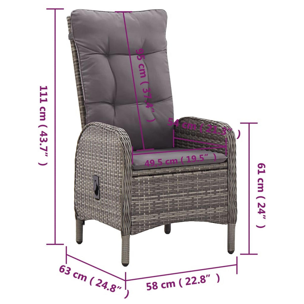 GARTEN-ESSGRUPPE 11Er Set Poly Rattan Grau - Grau, Kunststoff - vidaXL