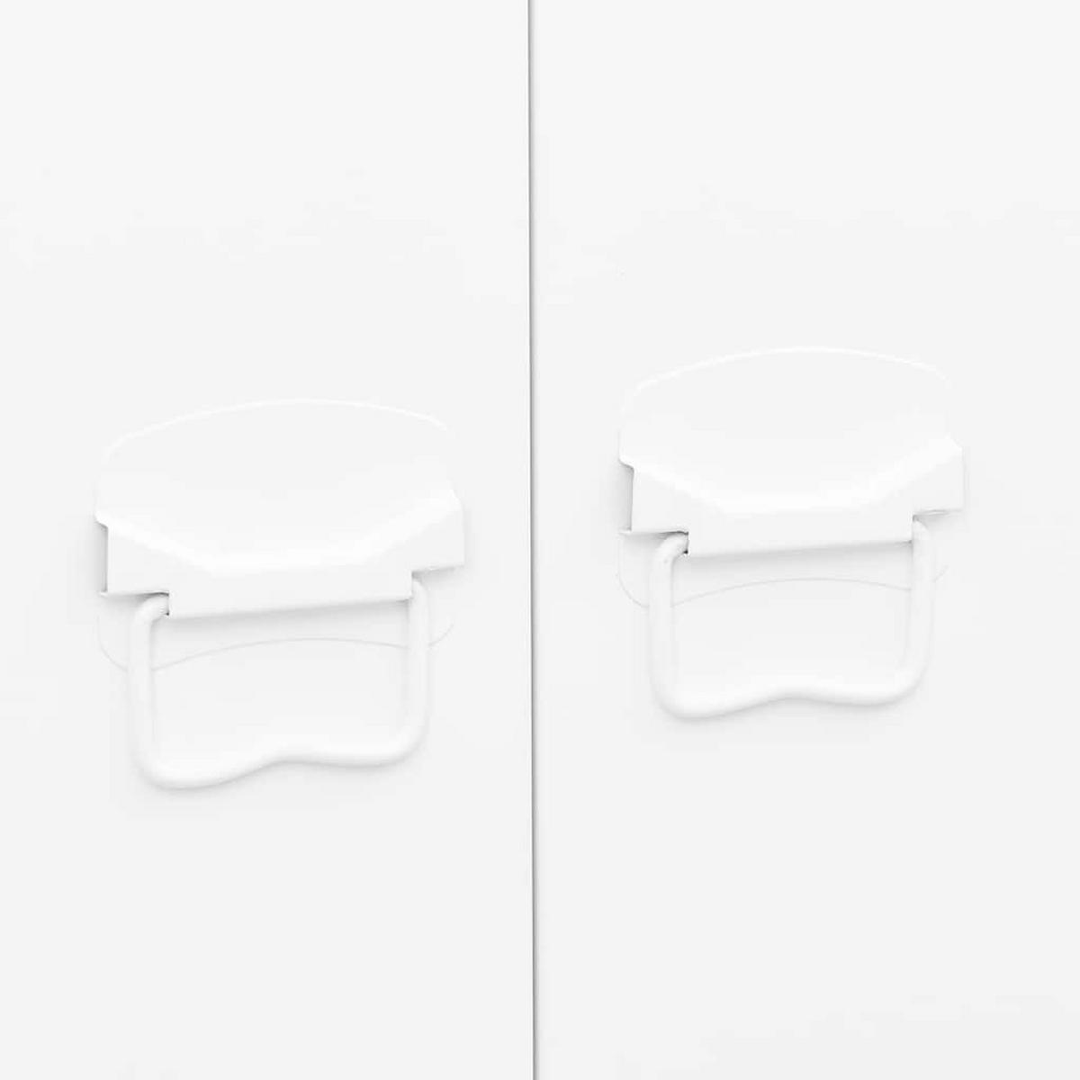 KLEIDERSCHRANK mit 2 Schubladen, 90/50/180 cm, aus Metall, Weiß, im Industriestil, 2-türig - Weiß, Metall (90/180/50cm) - vidaXL