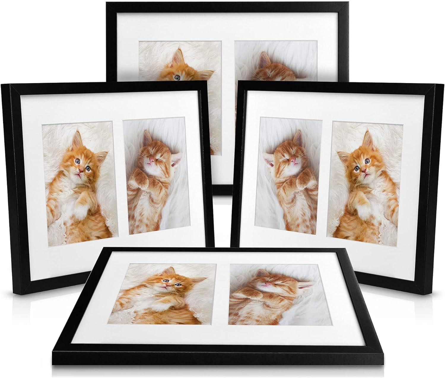 BILDERRAHMEN Galeria MDF Schwarz (4tlg) - Schwarz, Holzwerkstoff (14/35/42cm) - BoMoe