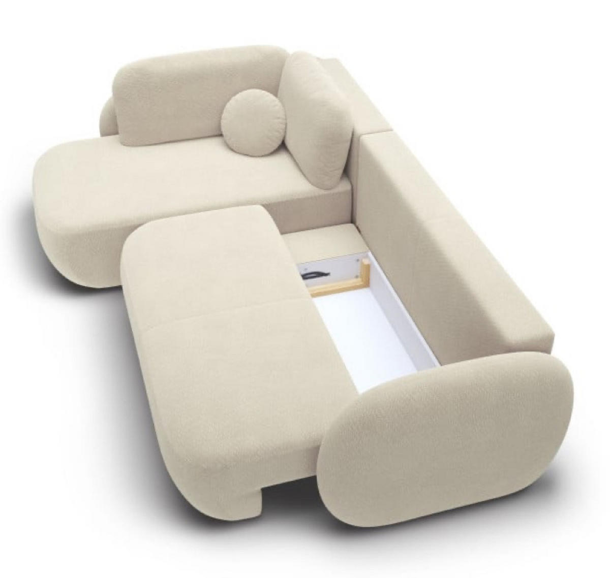 ECKSOFA Creme Olivio II Ausziehbar Links - Creme/Weiß, Textil (289/190cm) - Sepro Meble