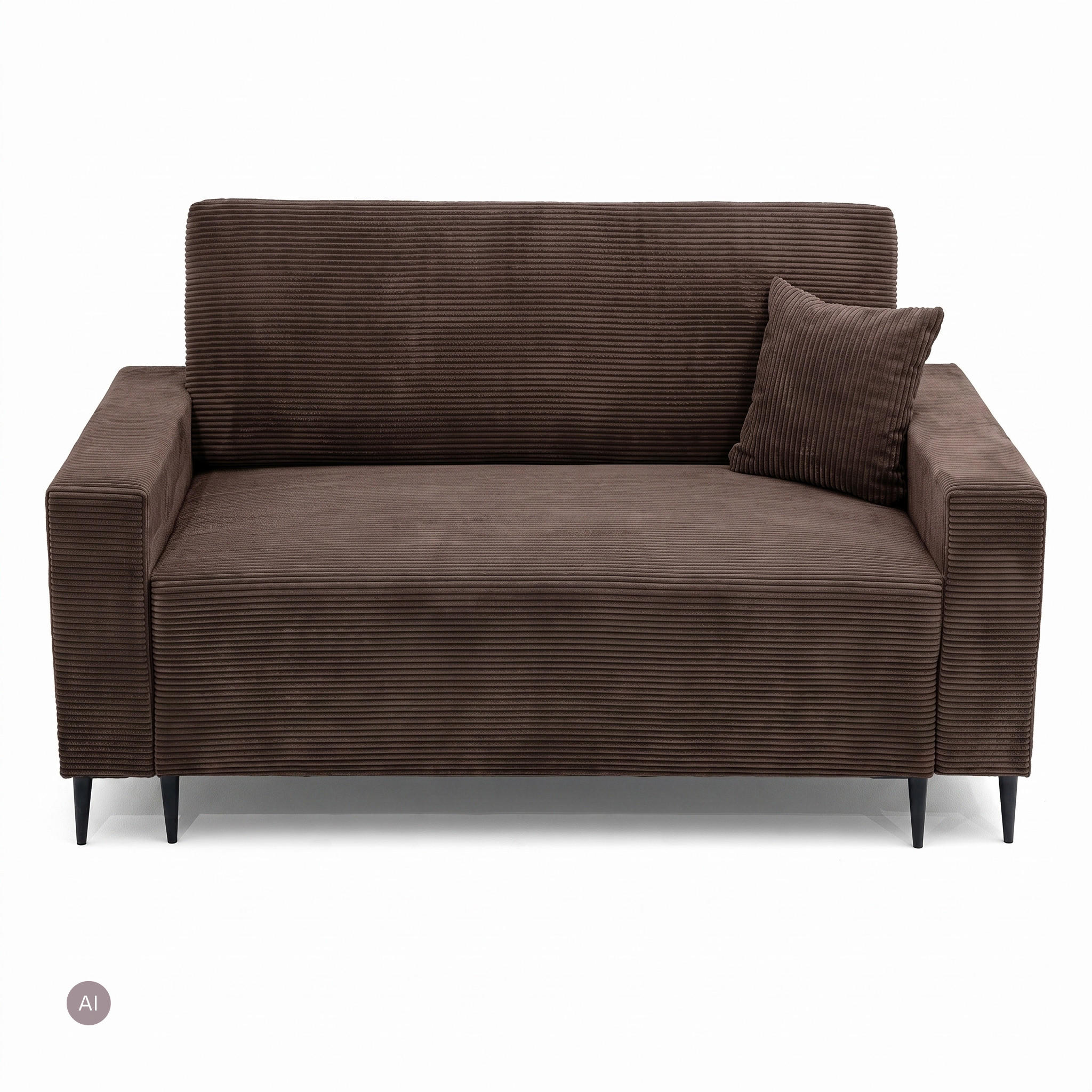 3-SITZER-SOFA EDEL mit Schlaffunktion und Bettkasten, Cordstoff Braun - Schwarz/Braun, Holz/Textil (165/94/100cm) - NACANAPA