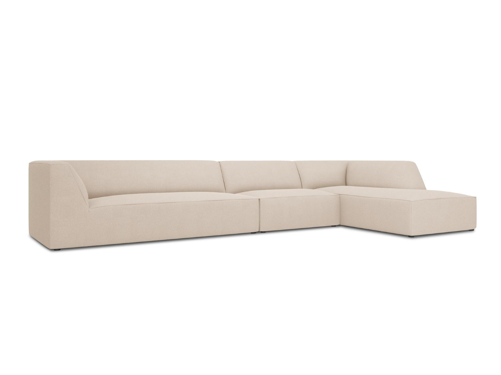 ECKSOFA rechts Ruby aus strukturiertem Stoff beige 5 Sitzplätze - Beige/Creme, Textil (180/366cm) - Micadoni