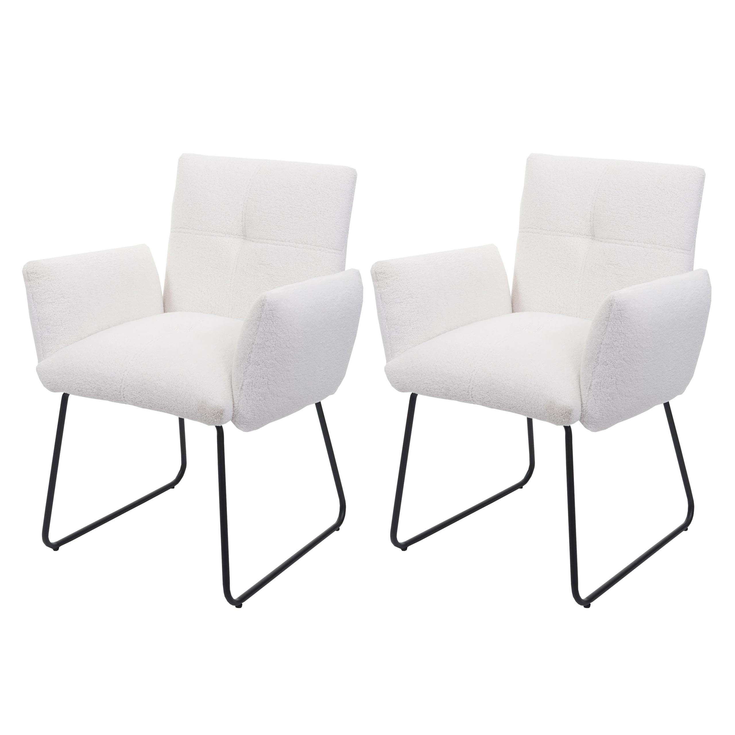 ESSZIMMERSTUHL Weiß 2er-Set - Weiß, Textil (79/87/52cm) - Jamb