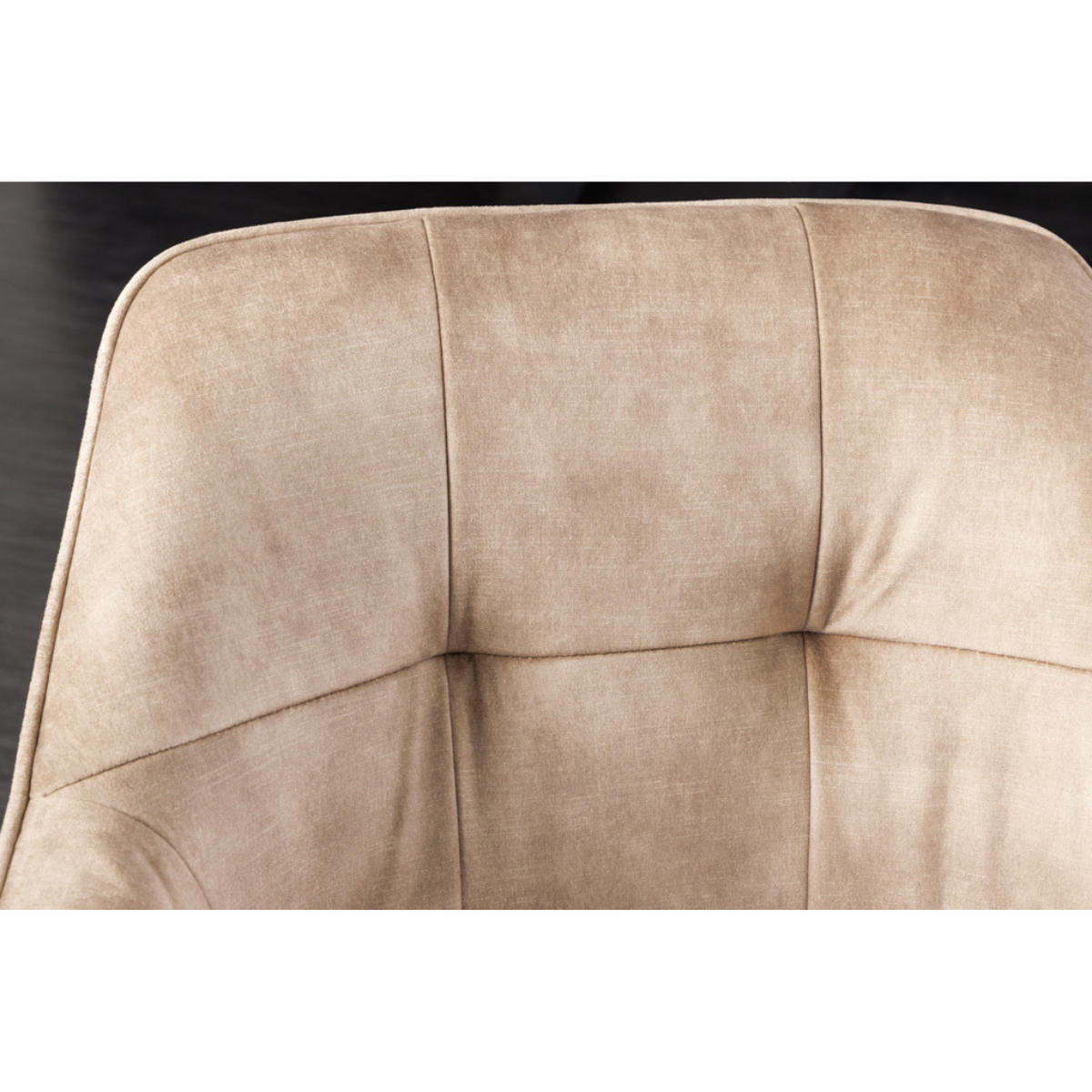 ARMLEHNSTUHL LOFT Samt Champagner, Schwarz - Champagner/Beige, Textil/Metall (60/83/61cm) - riess-ambiente