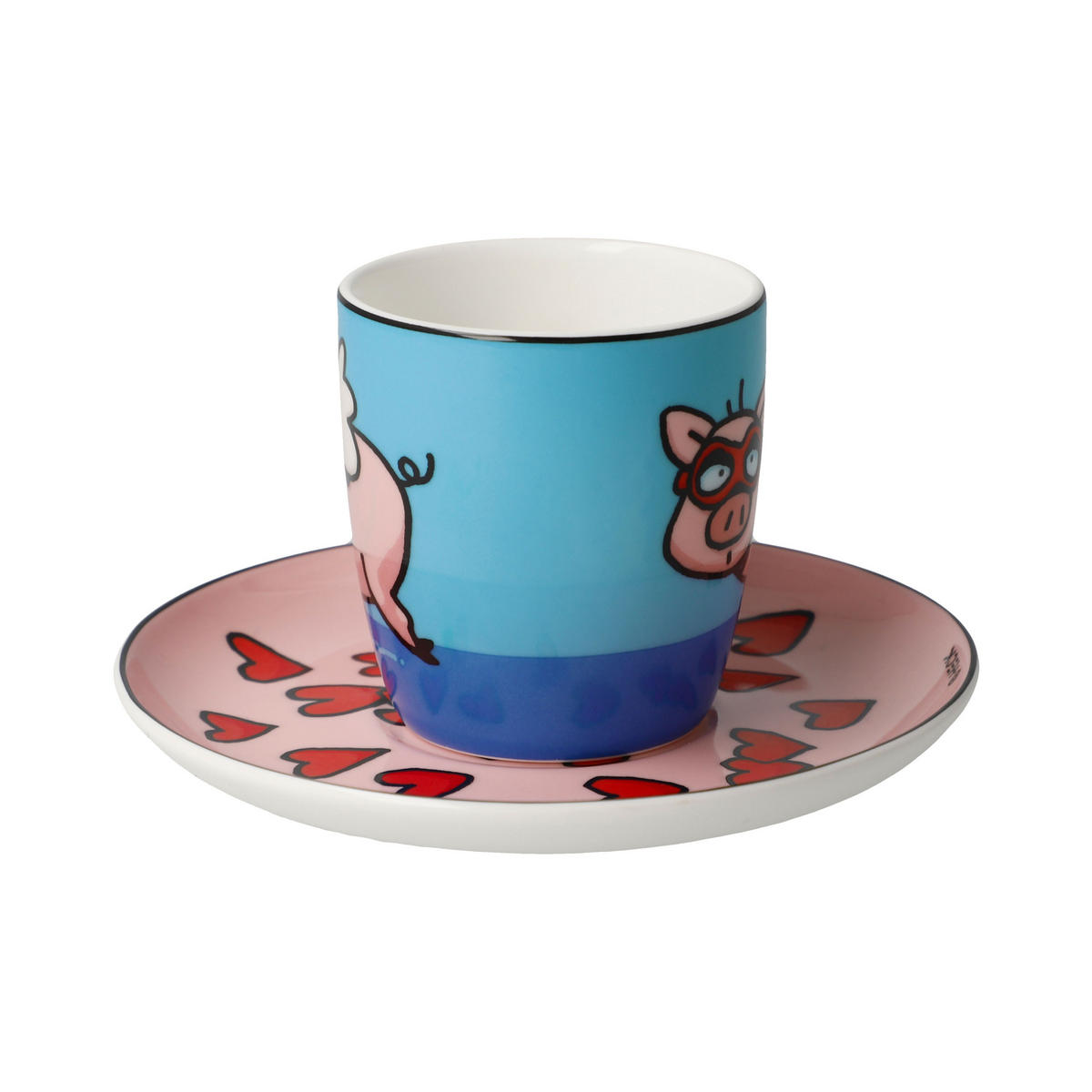 ESPRESSOTASSE Ed Eck- When Pigs Fly, Fine Bone China, Bunt, 100 ml - Multicolor, Keramik (0.1L) - Goebel