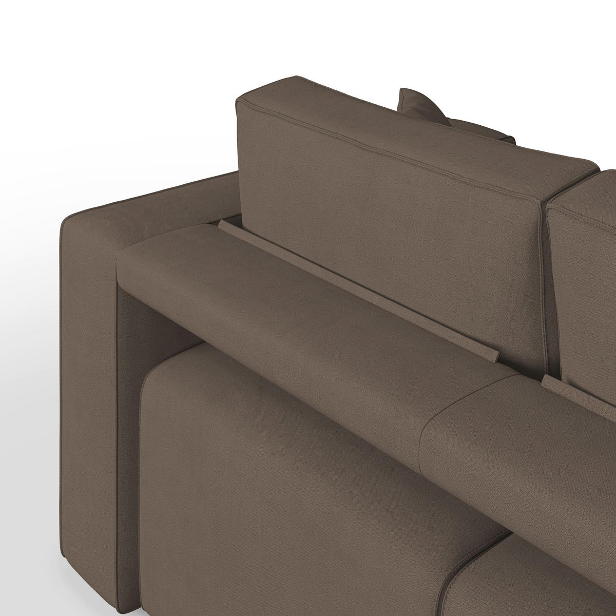 LINEARSOFA Morfeo - Braun, Textil (245/86/99cm) - Divani.store