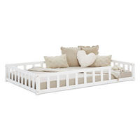 BODENBETT 120x200 cm Weiß mit Lattenrost - Weiß, Holz (120/200cm) - Homestyle4u