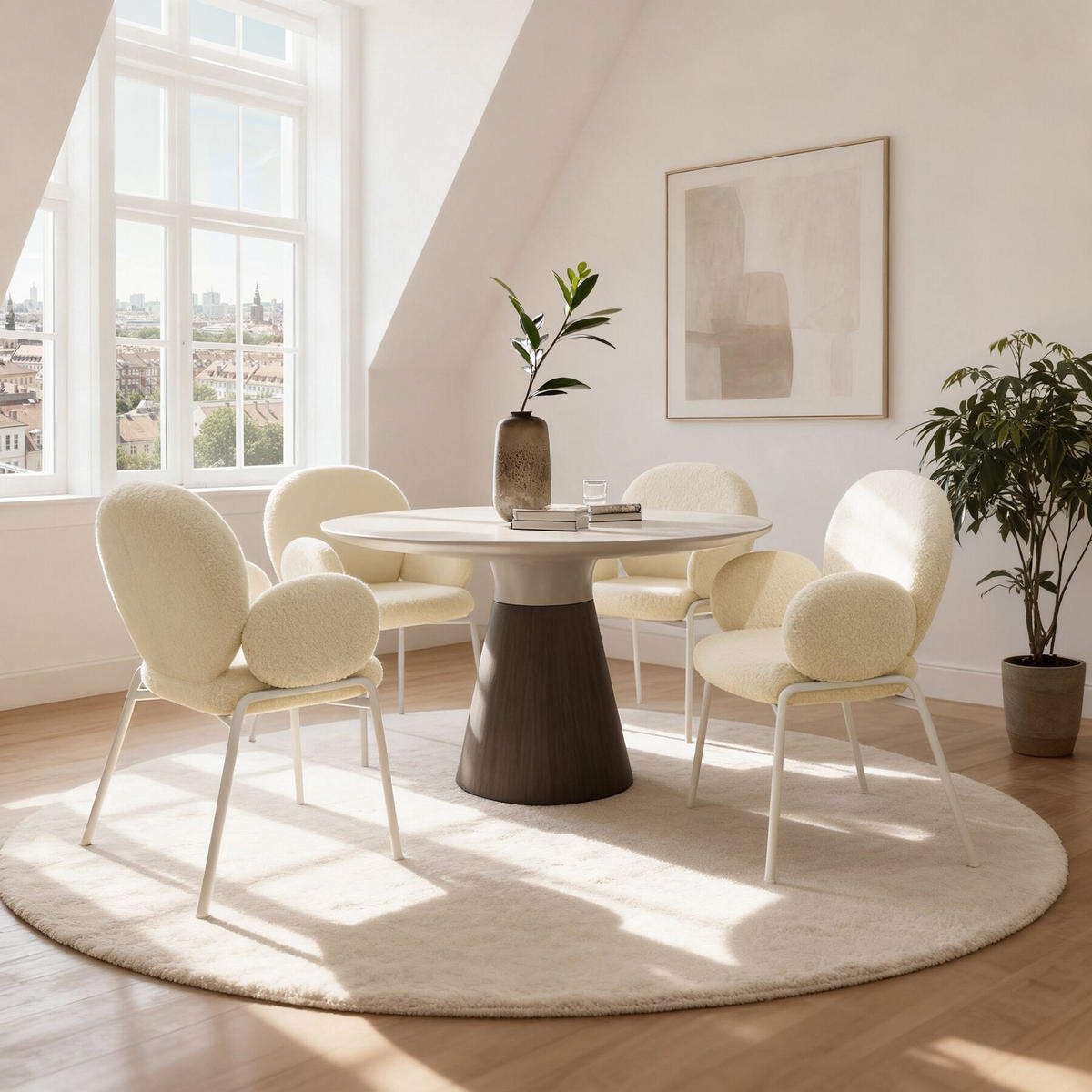 STUHL 6er Set Scandi Belastbarkeit 120 kg 61 5 x 62 x 90 - Creme, Kunststoff (62/90/61.5cm) - tectake