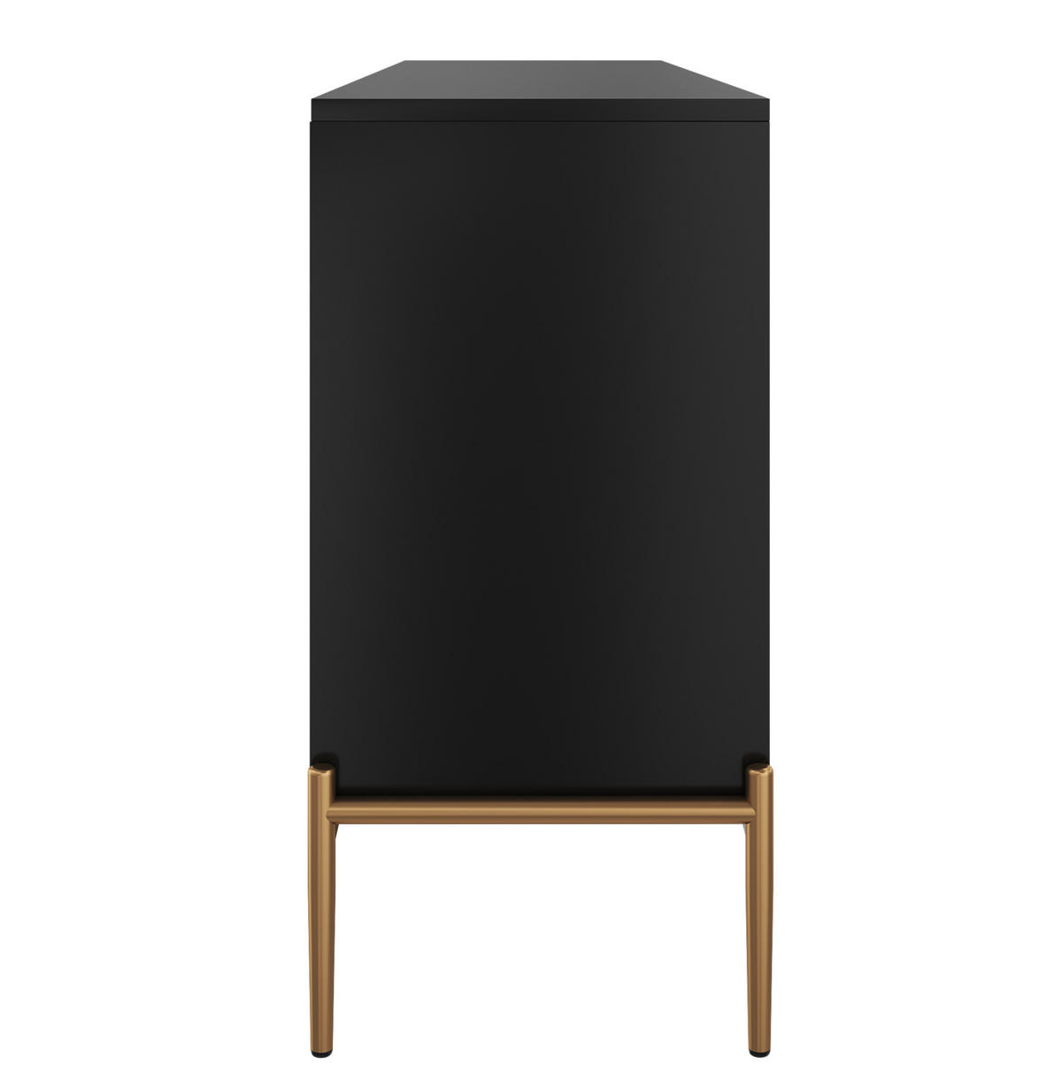 KOMMODE aus MDF & Spanplatte 162x40x80cm in Schwarz - Schwarz, Holzwerkstoff (162/80/40cm) - Modfu