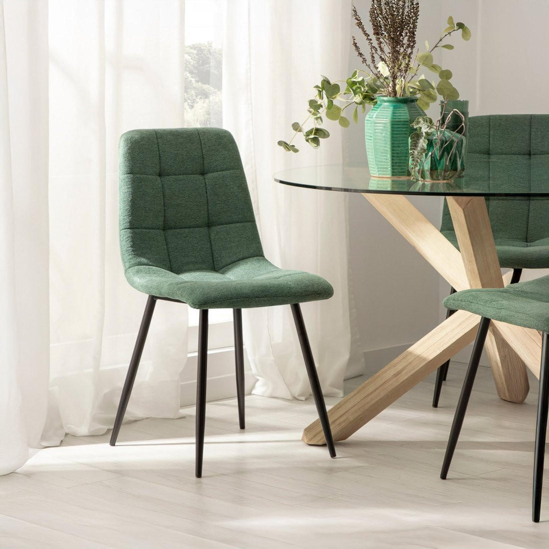 ESSZIMMERSTUHL Ailan Grün 45 cm x 86 cm - Grün, Textil (45/86/55cm)