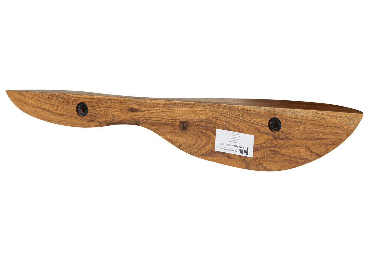 WANDREGAL Akazie 100x15x15 natur lackiert MONTREAL #137 - Naturfarben, Holz (100/15/15cm) - Massivmoebel24