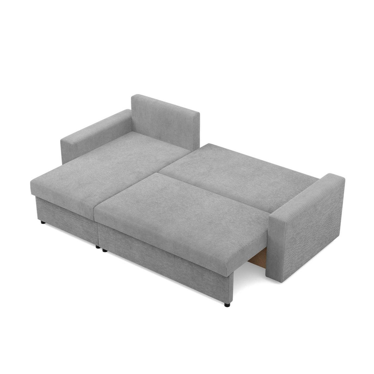 ECKSOFA MIT SCHLAFFUNKTION NEO, Cord - Grau - Grau, Textil (231/140cm) - Mebligo