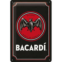 BLECHSCHILD 20/30 cm Bacardi Bacardi Logo Black - Multicolor, Metall (20/30/0.2cm) - Nostalgic-Art