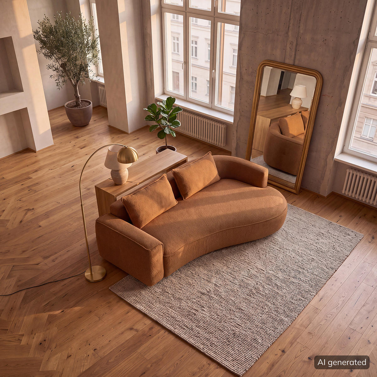 2,5-SITZER SOFA - Beige/Schwarz, Kunststoff/Textil (217/82/146cm) - home24
