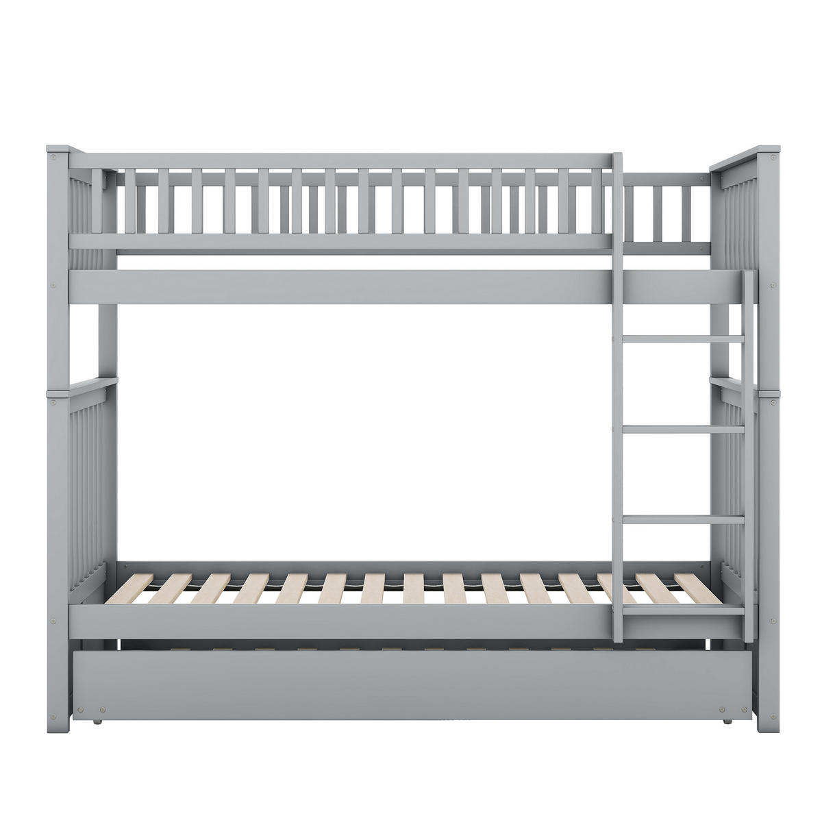 ETAGENBETT 90/200 cm aus Kiefernholz mit Ausziehbett, Grau - Grau, Holz (90/200cm) - OKMYHOME