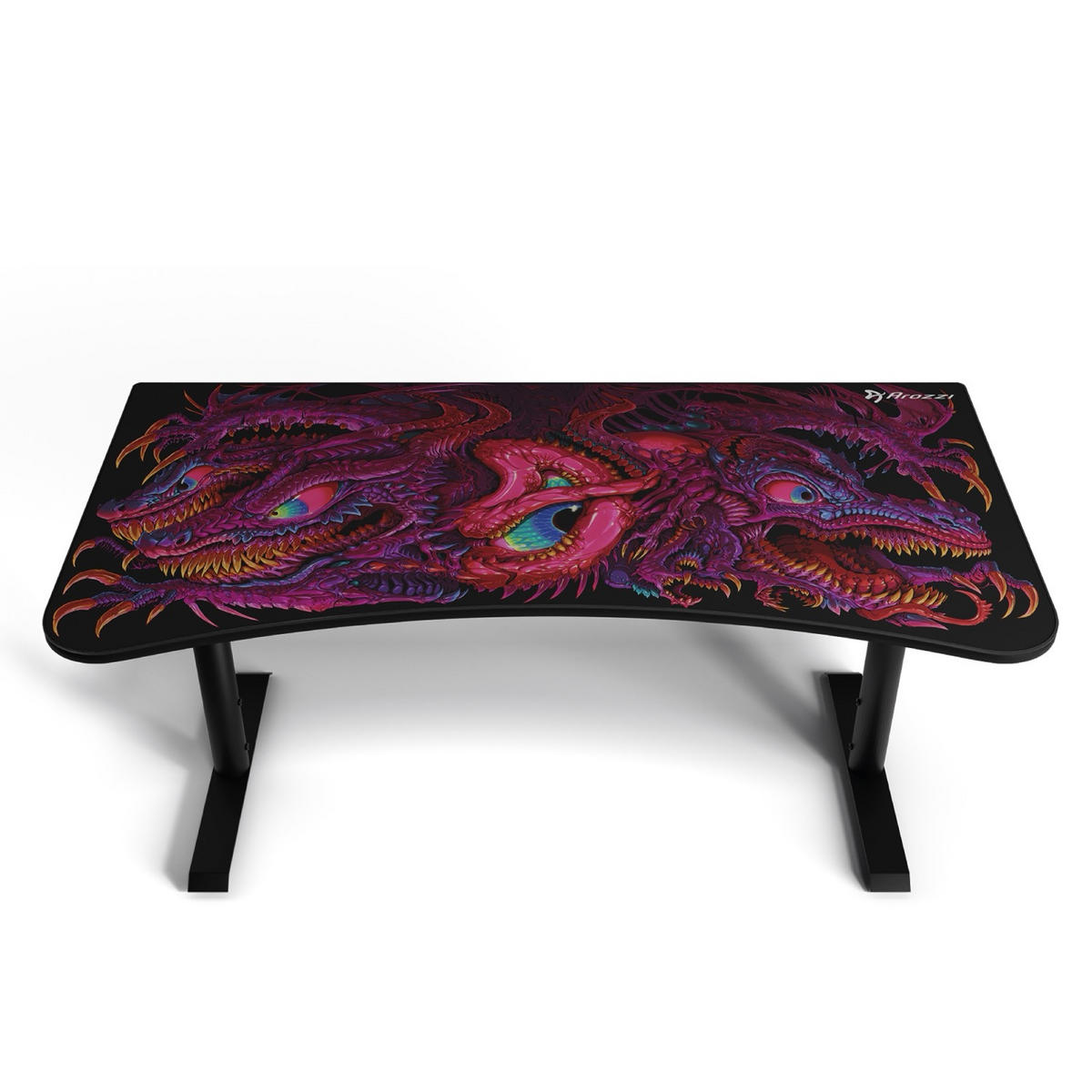 GAMINGTISCH Arena 160/82/71-81 cm Crawling Chaos - Schwarz, Metall (82/160/71cm) - Arozzi