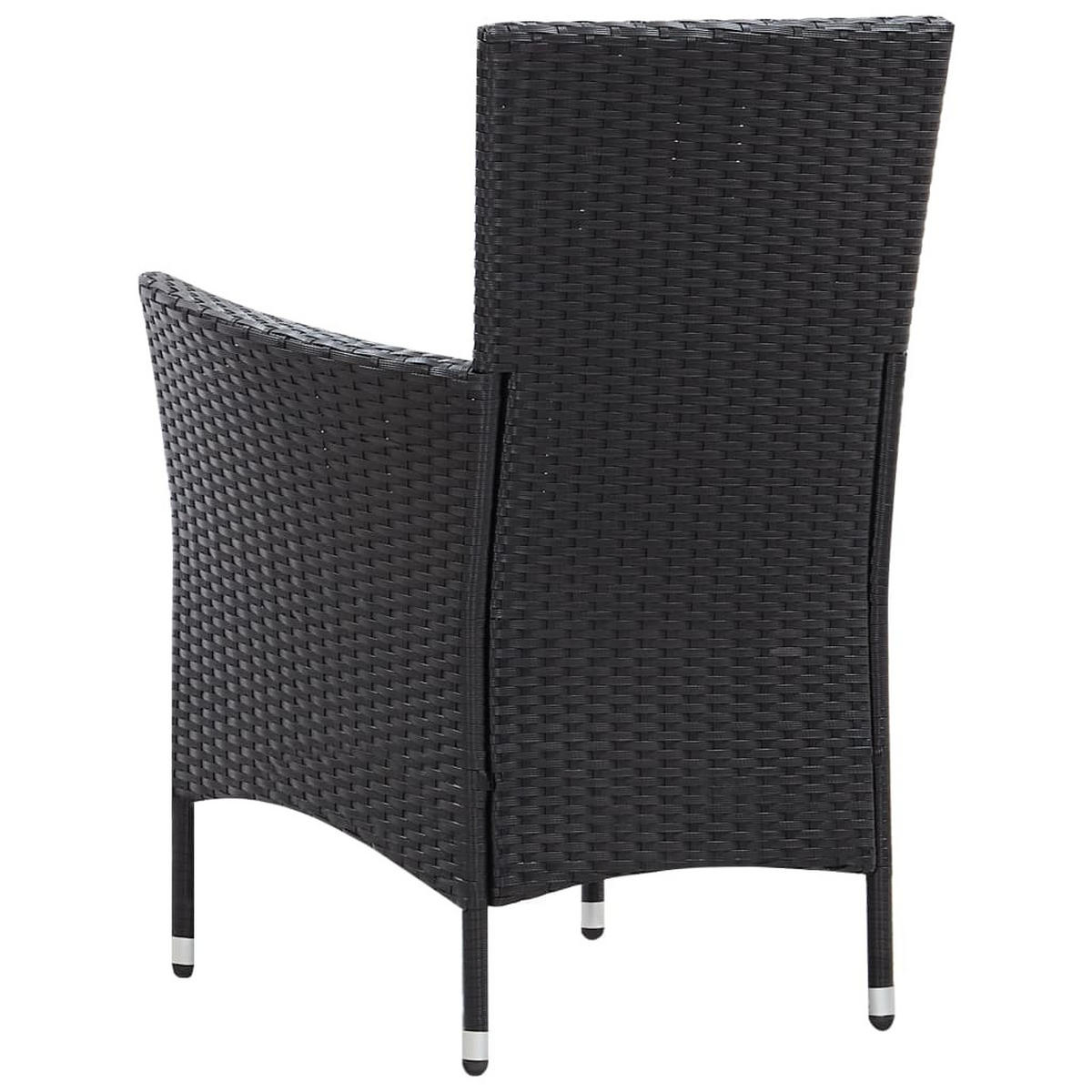 GARTEN-ESSGRUPPE 9-teilig Poly Rattan Schwarz - Schwarz, Kunststoff - vidaXL