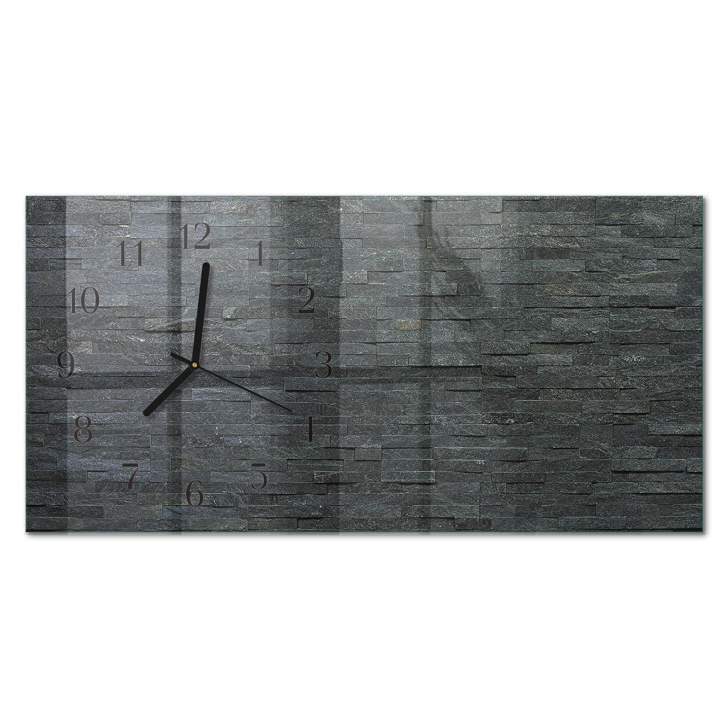 WANDUHR 60x30 cm - Löwenzahn - Schwarz, Glas (60/30/0.4cm) - TULUP